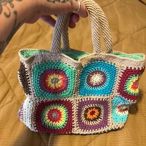 Super cute granny crocheted Urban Outfitters small tote/handbag